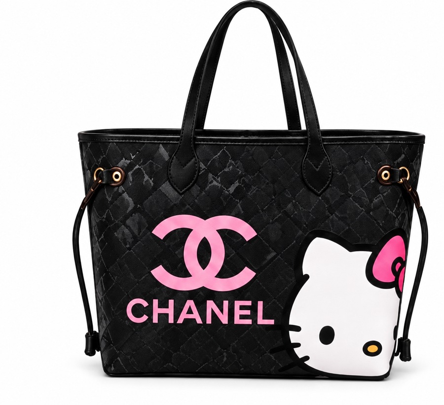 Paris Pink Accent Quilted Tote