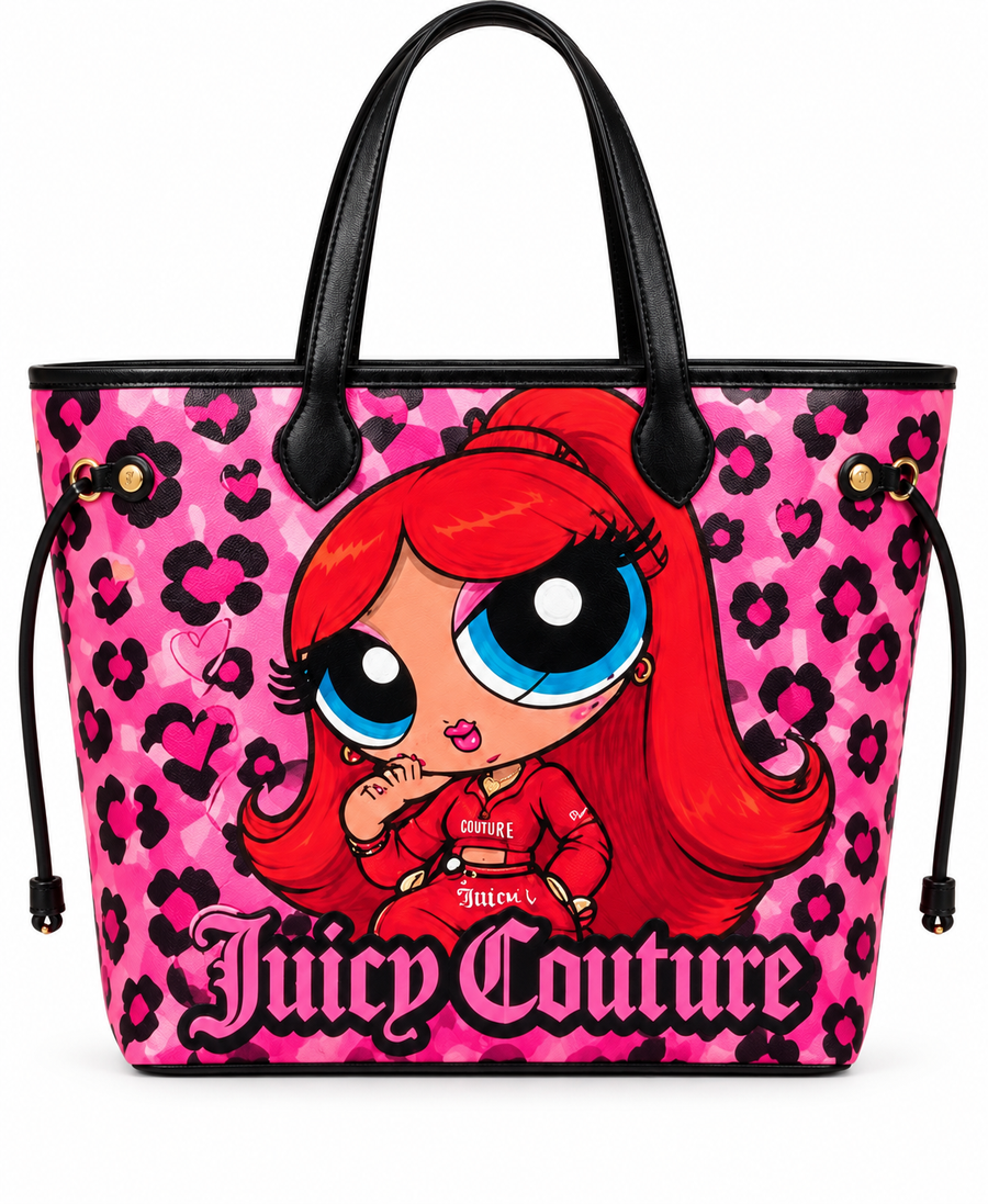 Cherry Glam Pink Leopard Tote