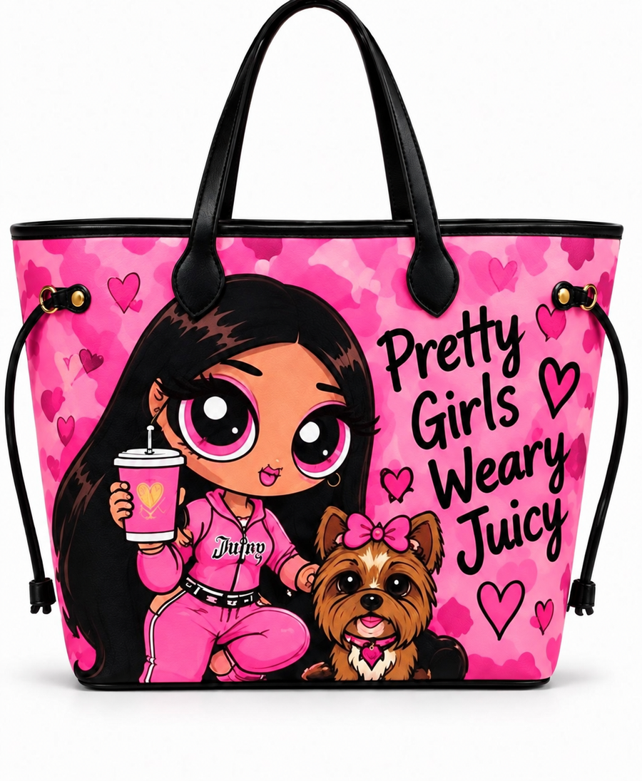 Pretty in Pink Girl & Pup Tote